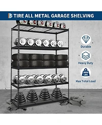 gaomon Garage Shelving, 5-Tier Heavy Duty Garage Shelving, 60" L x 24" W x 78" H Storage Shelves Adjustable Height, Metal Shelves for Kitchen Pantry B