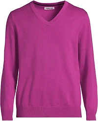 Lands' End Big & Tall Fine Gauge Cotton V Neck Sweater