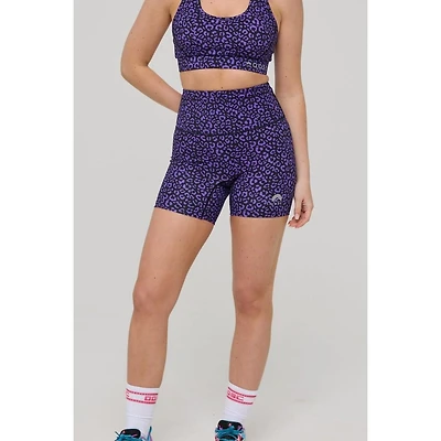 Oosc Women's Infinite High Waisted Shorts - Purple Leopard