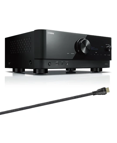 Yamaha Rx-V6 7.2 Channel Av Receiver with Sanus Ultra High Speed 8K 6.56 ft. Hdmi 2.1 Cable