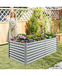 Gymax Raised Garden Bed Large Metal Planter Box Kit for Vegetable Herb 6' x 3' x 2'