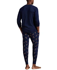 Polo Ralph Lauren Men's 2-Piece Long Sleeve Crew T-Shirt and Joggers Pajama Set