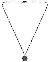 Hugo Boss Double B Coin Ionic Plated Black Stainless Steel Necklace