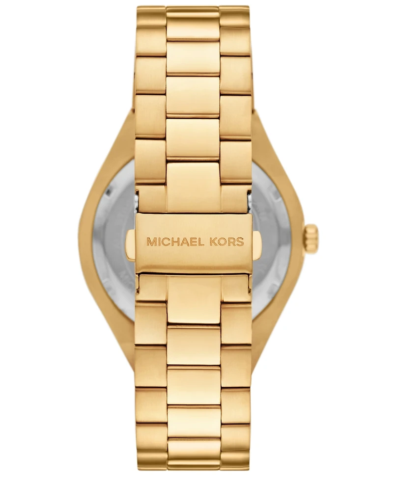 Michael Kors Men's Lennox Three-Hand Gold-Tone Stainless Steel Watch, 43mm