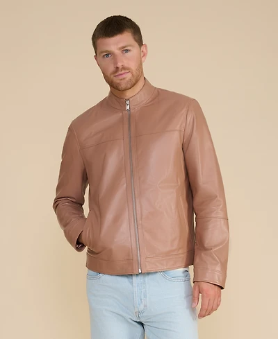 Furniq Uk Men's Leather Racer Jacket
