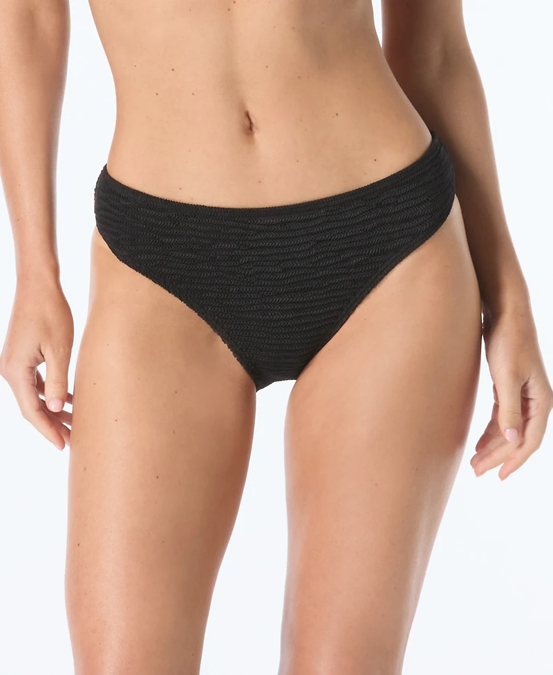 Vince Camuto Women's Textured High-Cut Bikini Bottoms