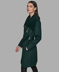 Karl Lagerfeld Paris Women's Asymmetrical Wrap Coat