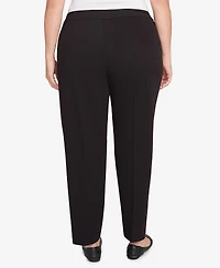 Alfred Dunner Plus Jet Setter Black Crepe Knit Medium Length Pants