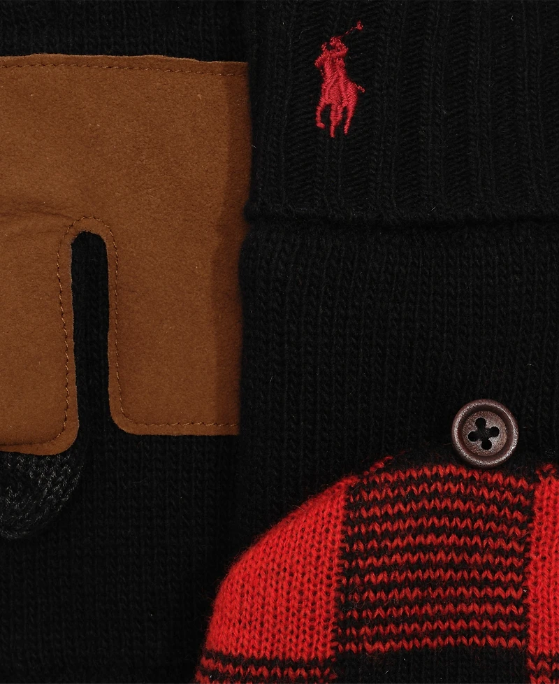 Polo Ralph Lauren Men's Tartan Mitt Convertible Gloves
