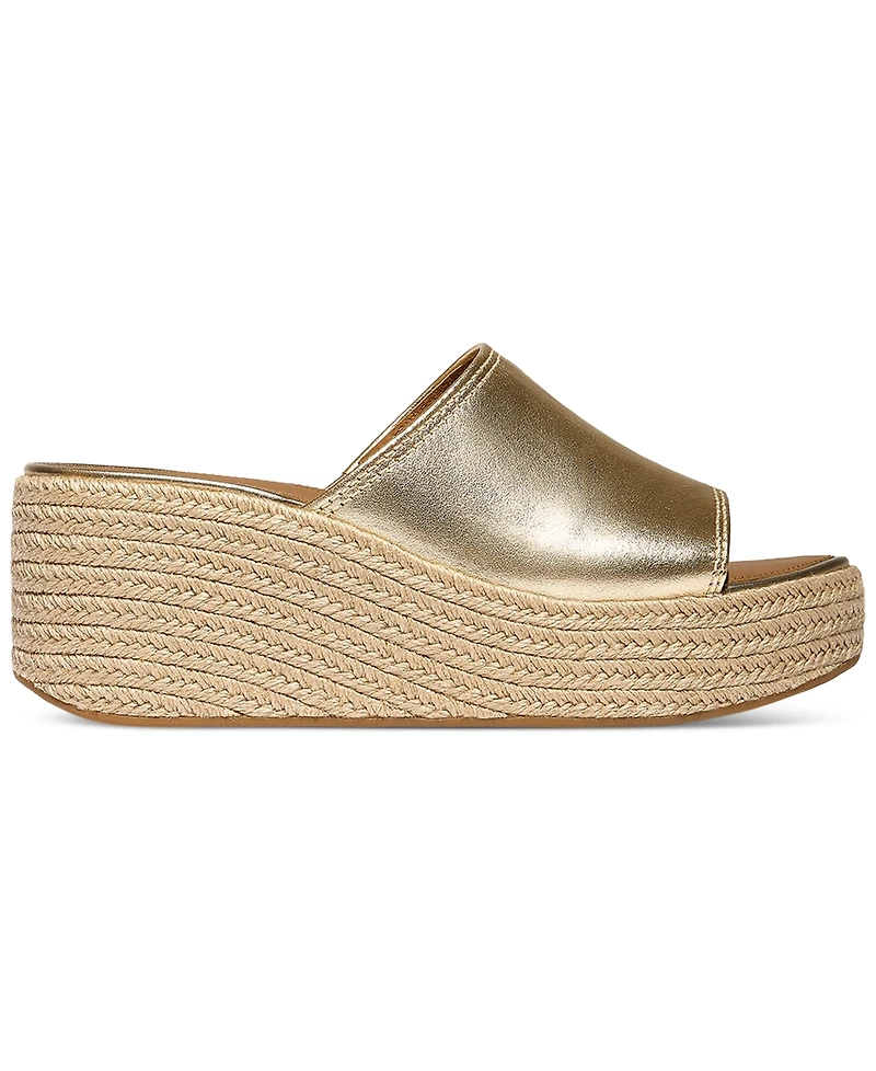FitFlop Women's Platfforms Espadrille Leather Wedge Slides