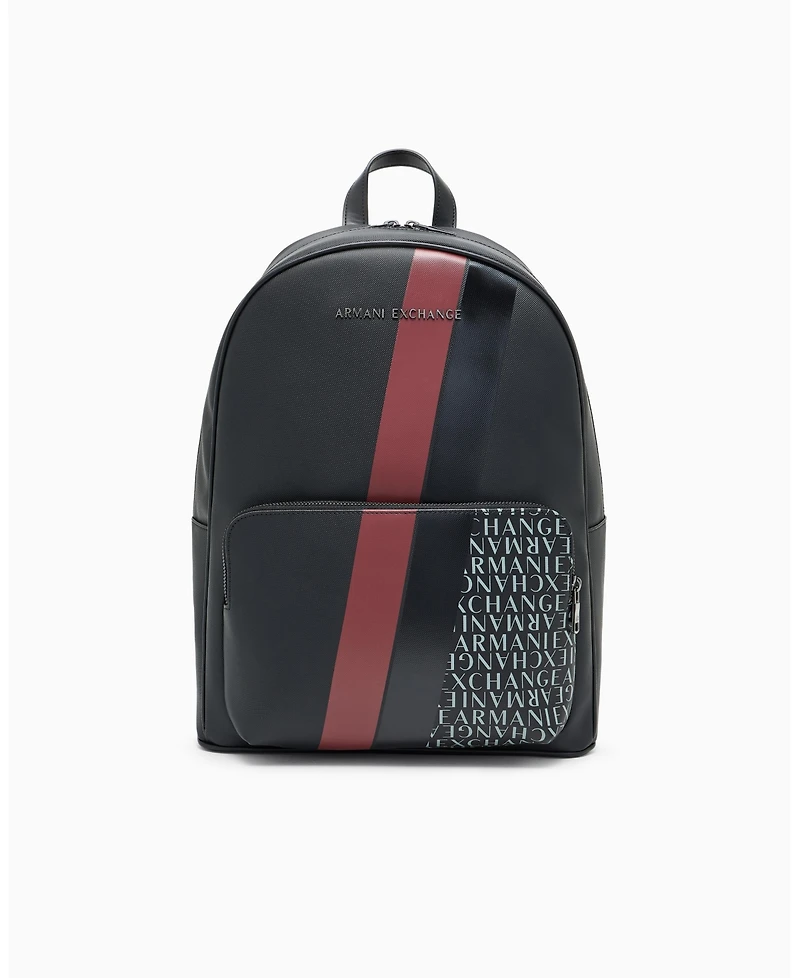 A|X Armani Exchange Men's Striped Logo Details Backpack