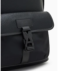 A|X Armani Exchange Men's Pebbled Faux-Leather Buckle Backpack