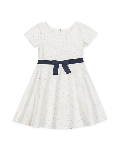Hope & Henry Toddler Girls' Organic Short Sleeve Lightweight Knit Skater Dress