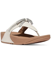 FitFlop Women's Lulu Glitz-Bow Leather Toe-Post Sandals