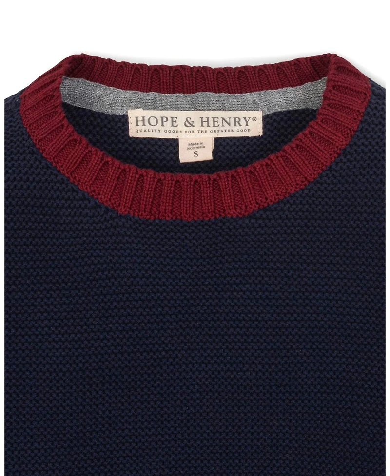 Hope & Henry Little and Big Boys' Organic Long Sleeve Crewneck Pullover Sweater