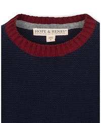 Hope & Henry Little and Big Boys' Organic Long Sleeve Crewneck Pullover Sweater