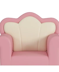 Jujabu Pink Upholstered Kids Sofa Princess Armchair for Children