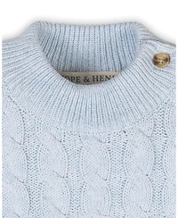 Hope & Henry Little and Big Girls' Organic Long Sleeve Mock Neck Sweater with Ruffle