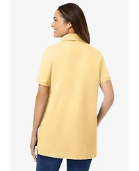 Woman Within Women's Perfect Short-Sleeve Polo Shirt