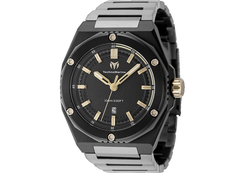 Technomarine Men's Tm-416088 Coral Quartz Black Dial Watch