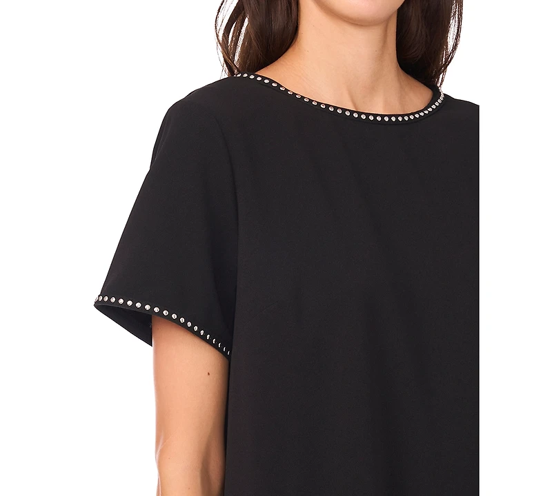 Msk Petite Stud Detail Short Sleeves Shift Dress