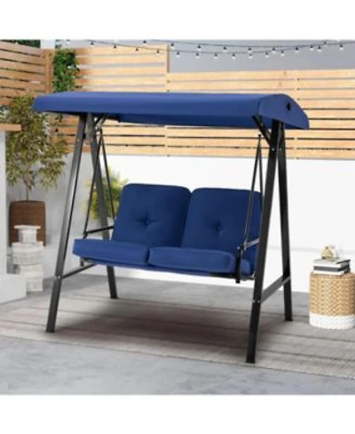 Aecojoy 2-Seat Porch Swings with Adjustable Canopy