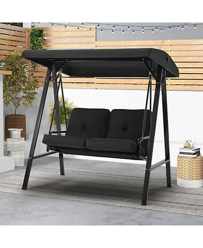 Aecojoy 2-Seat Porch Swings with Adjustable Canopy