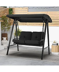 Aecojoy 2-Seat Porch Swings with Adjustable Canopy