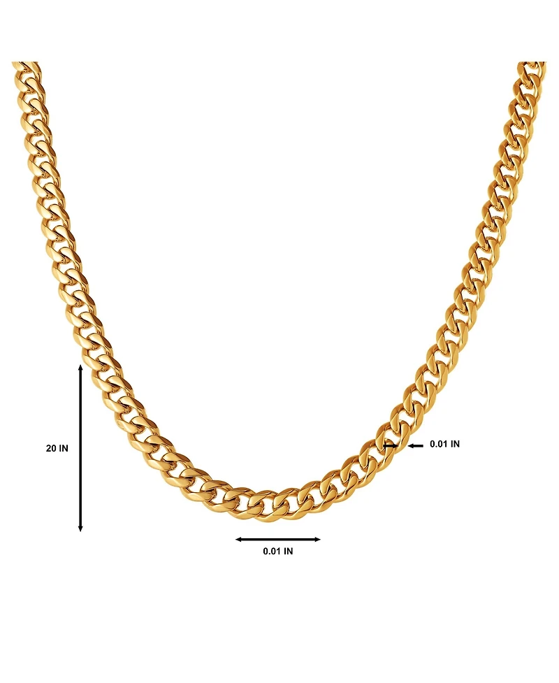 Lucky Brand Mens Gold-Tone Curb Chain Necklace