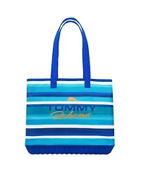 Tommy Bahama Water-Repellent Tote with Pouch – Ocean Stripe Print