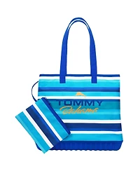 Tommy Bahama Water-Repellent Tote with Pouch – Ocean Stripe Print