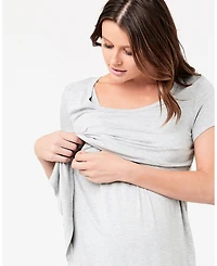 Ripe Maternity Lara Nursing Tee Silver Marle - Comfortable and Stylish Wear