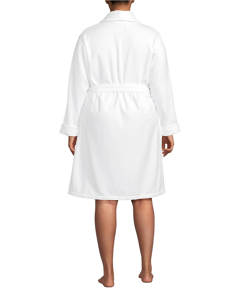 Lands' End Women's Plus Cotton Terry Knee Length Spa Bath Robe
