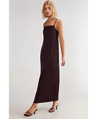 Nasty Gal Women's Satin Square Neck Maxi Slip Dress