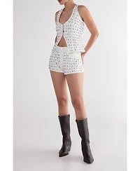 Nasty Gal Women's Studded Denim Shorts