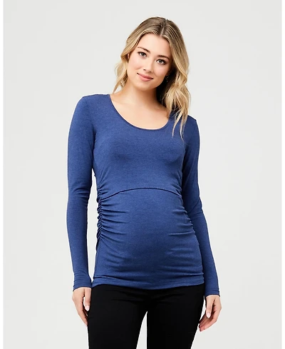 Ripe Maternity Organic Nursing Top Denim Marle - Perfect for Pregnancy and