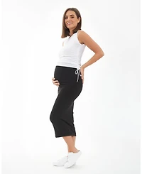 Ripe Maternity Maternity Black Ribbed Knit Pencil Skirt Stylish and Comfortable