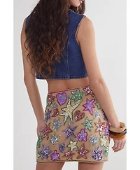 Nasty Gal Women's Hand Embellished Sequin Mini Skirt