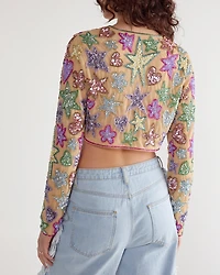 Nasty Gal Women's Star And Heart Embellished Crop Jacket