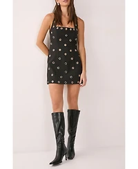 Nasty Gal Women's Eyelet Tailored Halter Neck Mini Dress