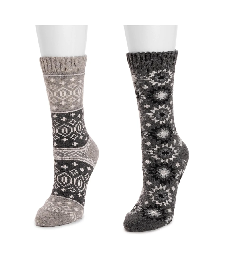 Muk Luks Women's Wool Socks 2 Pair Pack