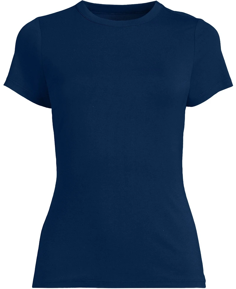 Lands' End Women's Petite Short Sleeve Cooling Crew Neck T-Shirt