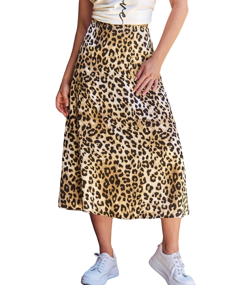 Cupshe Women's Untamed Mood Animal Print Midi Skirt