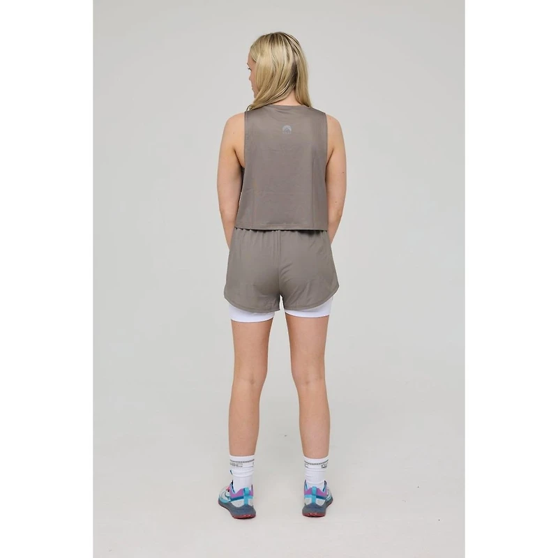 Oosc Women's Elite 2 1 Running Shorts - Khaki