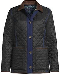 Lands' End Women's Print Reversible Barn Quilted Insulated Jacket