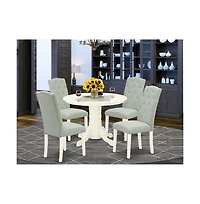 East West Furniture Dining Room Set Linen White