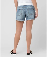 Ripe Maternity Pale Blue Distressed Denim Shorts for Maternity
