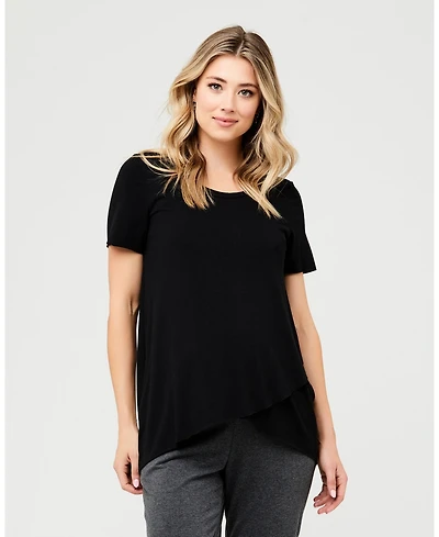Ripe Maternity Maternity Comfortable Black Short Sleeve Nursing Top