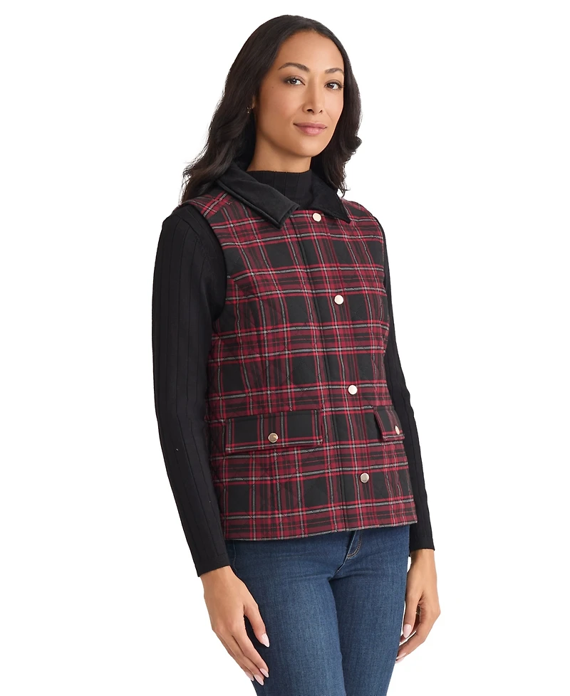 Jones New York Women's Snap Front Collar Vest Jacket