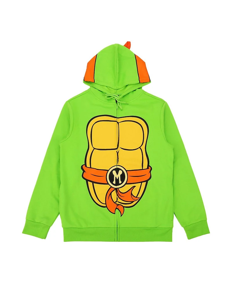 Teenage Mutant Ninja Turtles Michelangelo Long Sleeve Men's Green Cosplay Hoodie-xl